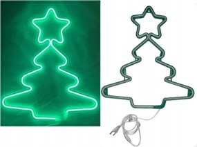 Neon Led karåcsonyfa csillaggal Zöld Karåcsonyi Dekoråció