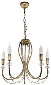 Jupiter 1611 - Csillár láncon MELODY 5xE14/40W/230V bronz patina