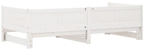 Kihúzható Nappali Ágy Fehér 90x200 cm Tömör Fa Fenyő