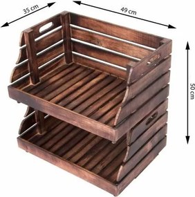 Kerti fa tároló doboz 2 db VINTAGE DIVERO - barna