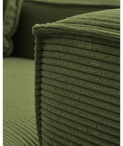 Zöld kordbársony sarokkanapé (jobb oldali) Blok – Kave Home