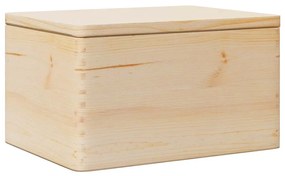 Fa doboz fedővel 40x30x23 cm tömör fa fenyő
