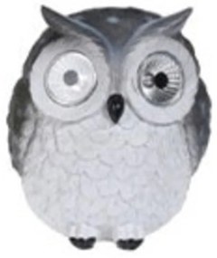 Owl Napelemes lámpa, 14x14.5x15.5 cm, poliston, sötétszürke