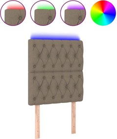 vidaXL tópszínű szövet LED-es fejtámla 80x7x118/128 cm