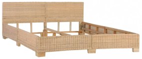kézzel font valódi rattan ágykeret 180 x 200 cm