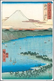 Hiroshige A fenyőfás tengerpart Mihónál poszter 61x91,5 cm