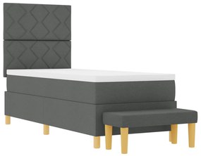 Bordás Tavaszi Ágy matraccal és padot Sötét szürke 80x200 cm Szövet