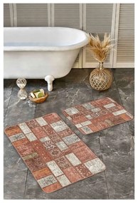 Barna bársony fürdőszobai kilépő szett 2 db-os 60x100 cm – Mila Home