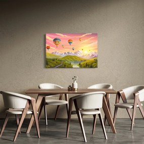Léggömbök képe a táj felett (90x60 cm)