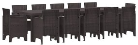Kert étkező szett párnával 13 pcs Barna Rattan