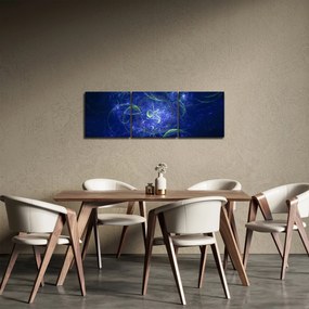 Kép - kék absztrakció (órával) (90x30 cm)