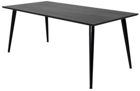 Asztal Dallas 123Fekete, 75x90x180cm, Közepes sűrűségű farostlemez, Fém