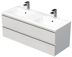 Fürdőszobaszekrény mosdóval SAT Cube Way 120x47,5x46 cm fehér matt CUBE3D1202ZBMOD
