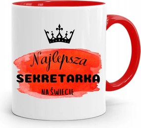 Piros Bögre Ajándék A Legjobb Titkárnőnek fényképes nyomtatással