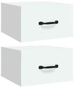 2 db fehér falra szerelhető éjjeliszekrény 35x35x20 cm