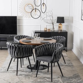 Fonott bársony szék szürke színben, ELENA