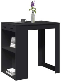 fekete szerelt fa bárasztal 102 x 70 x 103,5 cm