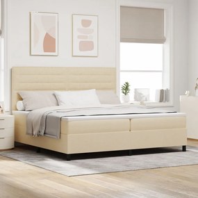 Box Spring Ágy Matraccal Krém 200x200 cm Szövet