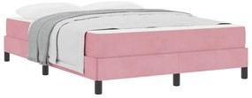 Boxspring ágy matraccal Rózsaszín 140 x 190 cm Bársony