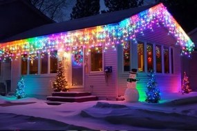 Kültéri jégcsap lámpák 300 Led színes függöny