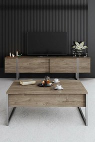 Luxe Walnut and Silver TV-asztal