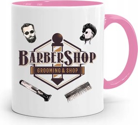 Rózsaszín Bögre Fodrásznak Barber Shop Ajándék fényképes nyomtatással