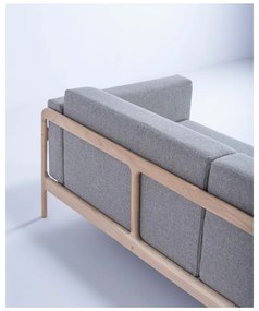 Fawn Plus szürke kanapé tölgyfából, 240 cm - Gazzda