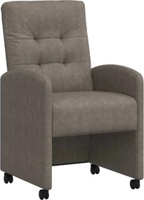 vidaXL Kerekes Étkező Székek 2 pcs Szürke 58 x 67 x 97 cm Műbőr