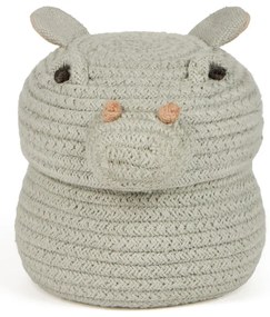 Világosszürke textil játéktároló kosár ø 15x15 cm Mini Henry the Hippo – Lorena Canals