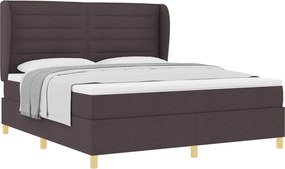 vidaXL Boxspring ágy matraccal Sötétszürke 90x190 cm Szövet sötétbarna