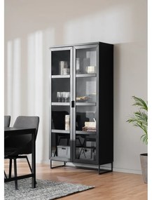 Fekete tölgyfa tálalószekrény 95x195 cm Everett - Rowico