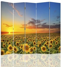 Gario Paraván Tájkép napraforgóval Méret: 180 x 170 cm, Kivitelezés: Forgó paraván 360°