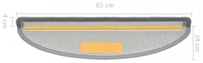 15 darab világosszürke lépcsőszőnyeg 65 x 24 x 4 cm