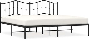 vidaXL fekete fém ágykeret fejtámlával 193 x 203 cm