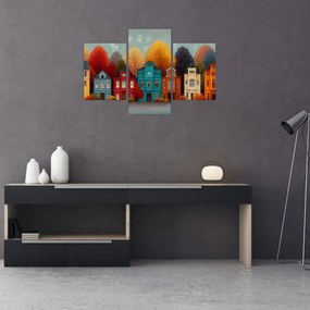 Kép - Festett őszi város (90x60 cm)