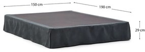 Antracitszürke kárpitozott franciaágy 150x190 cm Jaira – Kave Home