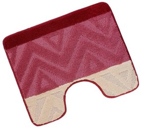 Bellatex Fürdőszoba szőnyeg Bany kivágássalChevron burgundy, 60 x 50 cm