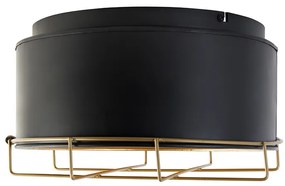 Ipari mennyezeti lámpa fekete arannyal 35 cm - Barril