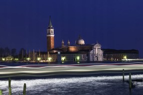Poszter 30x20cm Éjszakai felvétel San Giorgio Maggiore a Grand Canal csatornáról, Assa