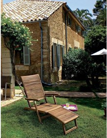 Natúr színű tömörfa kerti napozóágy Noemi – Bizzotto