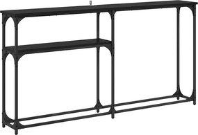 vidaXL Konzolasztal Fekete tölgy 146 x 22,5 x 75 cm Faanyag