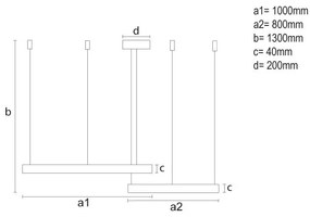 LED Dimmelhető csillár zsinóron LED/128W/230V 3000-6500K + távirányítás