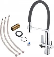 Csaptelep Konyhai Csaptelep Háromutas Kihúzható Kifolyócső Vízszűrő