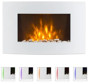 Lausanne, elektromos kandalló, 2000 W, LED lángok, távirányító, fehér