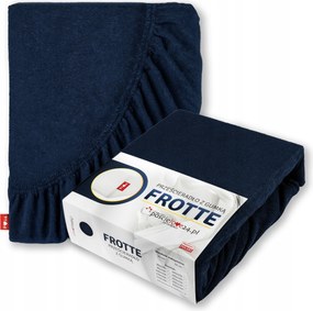 Frottír lepedő 160x200 gumis vastag pamut oldal 30 cm sötétkék