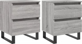 vidaXL 2 db szürke sonoma színű éjjeliszekrény 40 x 35 x 50 cm