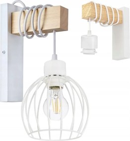 Fali lámpa fa Led túlnyúlás kábel lámpabúra 1xE27 Loft fehér