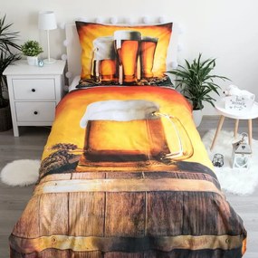 Borostyán színű egyszemélyes pamut ágyneműhuzat 140x200 cm Beer – Jerry Fabrics