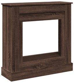 barna tölgy színű szerelt fa kandallóburkolat 90 x 30 x 90 cm