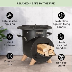 Oshima Rocket Stove Camping Stove környezetbarát mobil acél